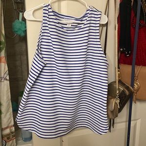 Royal blue and white stripe blouse in XL